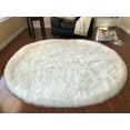 thumbnail image 1 of Soho Luxurious Faux Sheepskin Oval Shape White Shag Area Rug, 1 of 3