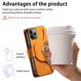 thumbnail image 4 of 2 in 1 Wallet Case for Apple iPhone 12 Pro / 12 6.1", Detachable Magnetic Back Cover Cards Slots Zipper Pocket Ring Holder Magnetic Closure Protective Drop Proof Case Cover for Women Men,Yellow, 4 of 11