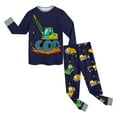 thumbnail image 5 of Hessimy Toddler Boys Girls Spring Summer 2Pcs Long Sleeve Pullover Sweatshirt Tops Joggers Pants Soft Sweatsuit, Pullover Jogger Set(Navy,3-4 Years), 5 of 5