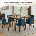 thumbnail image 6 of Dining Chairs Set of 2,Linen Upholstered Dining Chair with Wood Legs,Wingback Kitchen Chairs,Modern Mid Century Fabric Tufted Dining Chair for Living Room, Bedroom, 6 of 9
