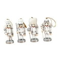 thumbnail image 4 of Kokiya Wooden Nutcracker Christmas Nutcracker Ornament 10cm Collectibles Puppet Mini Figure for Weddings Indoor Party Favors White Argent, 4 of 9