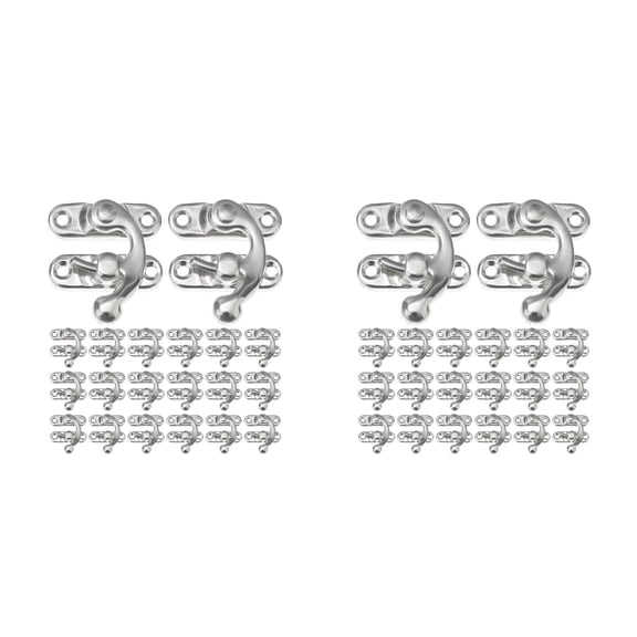 DINHEAROM Antique Box Toggle Latch Silver Iron Secure Horn Hook for Door 40Pcs