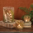 thumbnail image 3 of HomArt Small Enameled Fern Hurricane, 3-inch Height, Fern and Glass, 3 of 4