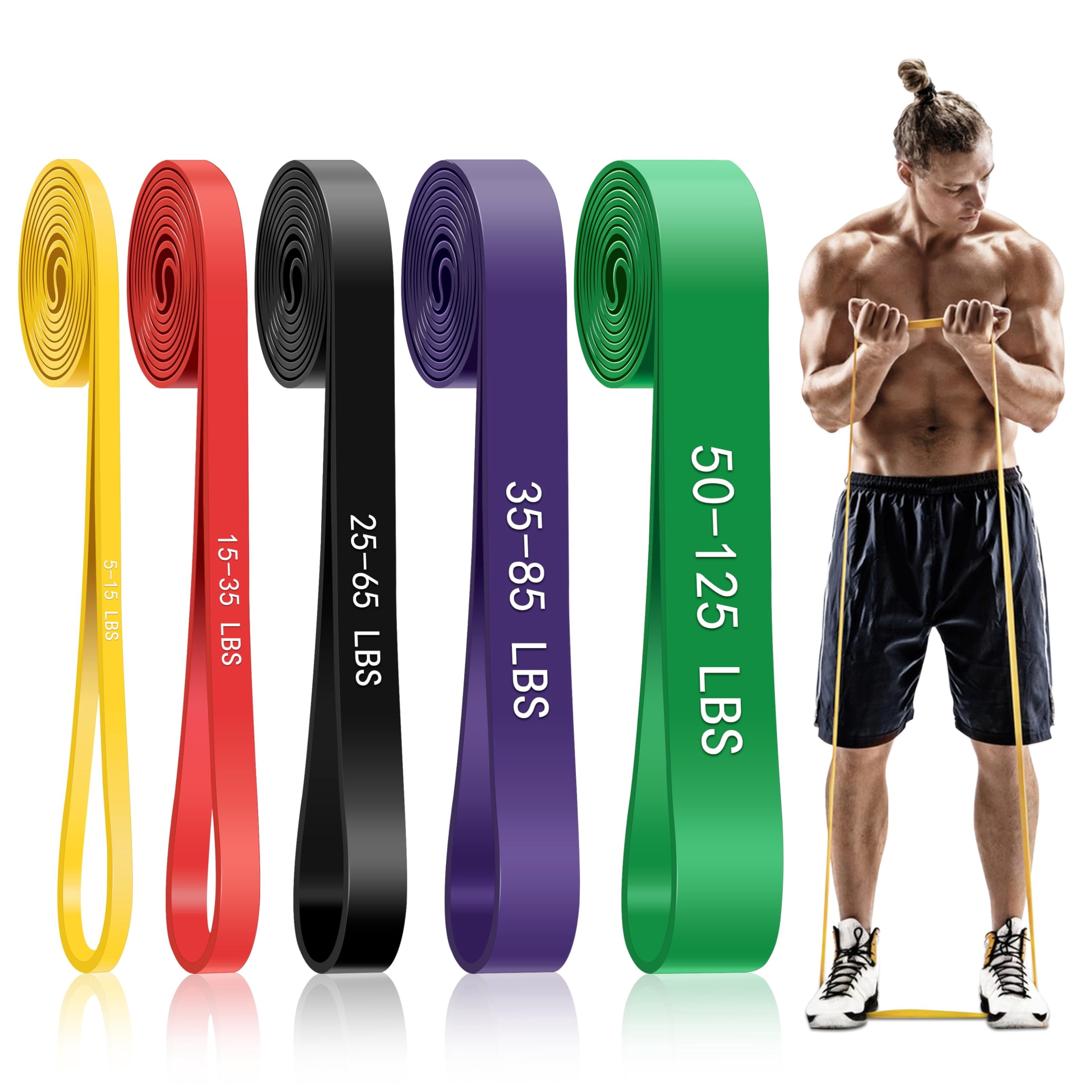 JAKKOFOXX, Resistance Loop Exercise Bands, Pink, Set of 5