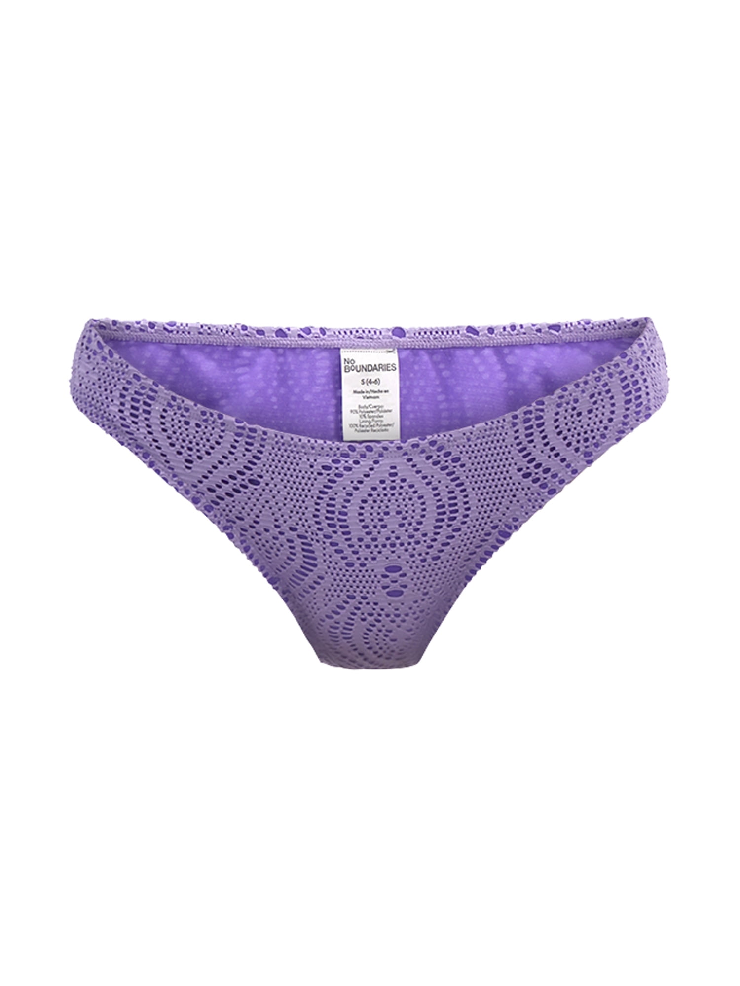 No Boundaries Crochet Eyelet Bikini Swim Bottoms, Women's
