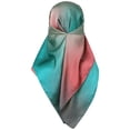thumbnail image 6 of INSPIRE CHIC Women Gradient Colorful Square Satin Scarves 35" Large Silky Hair Wrap Bandana Gradient Teal Red 35.4x35.4", 6 of 6