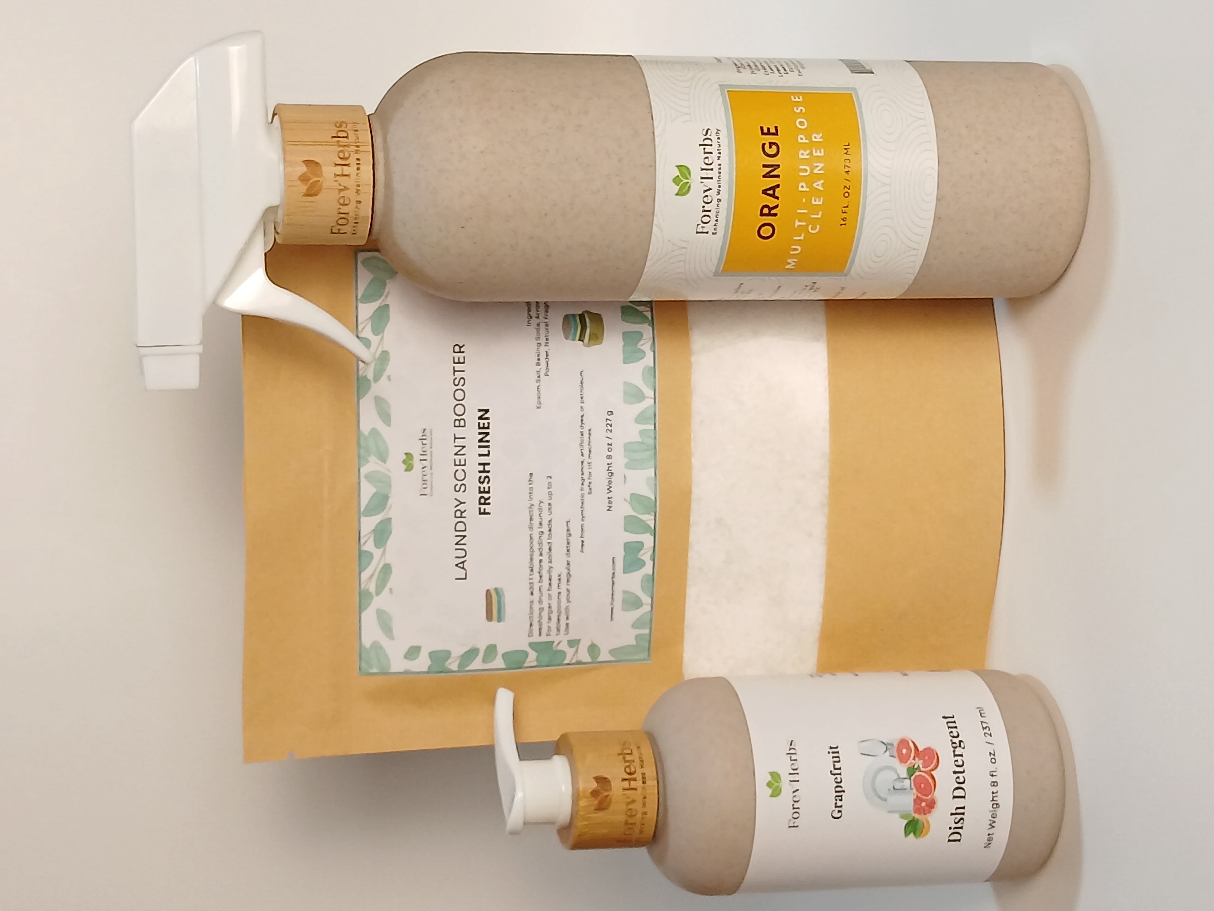 Plant-Based Clean Home Essentials Kit – Natural Multi-Purpose Cleaner, Dish Soap & Laundry Booster, Non-Toxic, Eco-Friendly