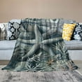 thumbnail image 2 of Shiartex  Abstract Nautical Coastal Throw Blanket,Watercolor Beach Ocean Theme Starfish Seashell Coral Lightweight Soft Blanket for Sofas,Couches,Beds,Camping,Travel White, 2 of 6