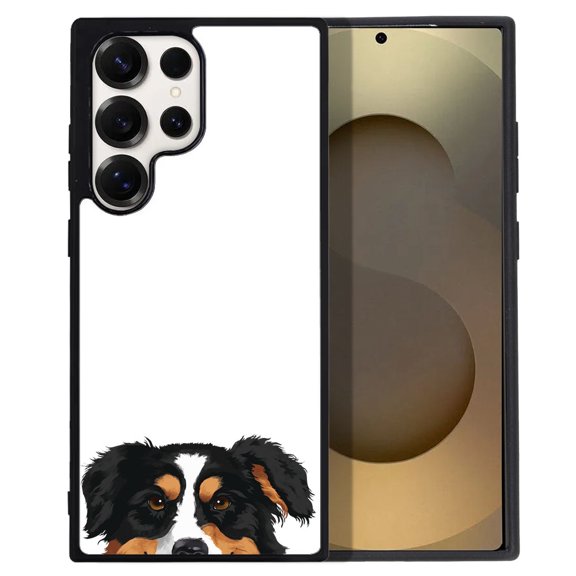 WIRESTER Shockproof Soft Rubber Cover Case for Samsung Galaxy S25 Ultra 6.8" 2025, Animal Black Tricolor Aussie Australian Shepherd Dog