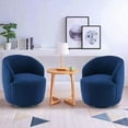thumbnail image 3 of Sumdeal Club Swivel Barrel Chair Chair, Round Accent Sofa Chair, Modern Leisure Arm Chair for Nursery, Living Room, Hotel, Bedroom, Office, Darkblue, 3 of 7