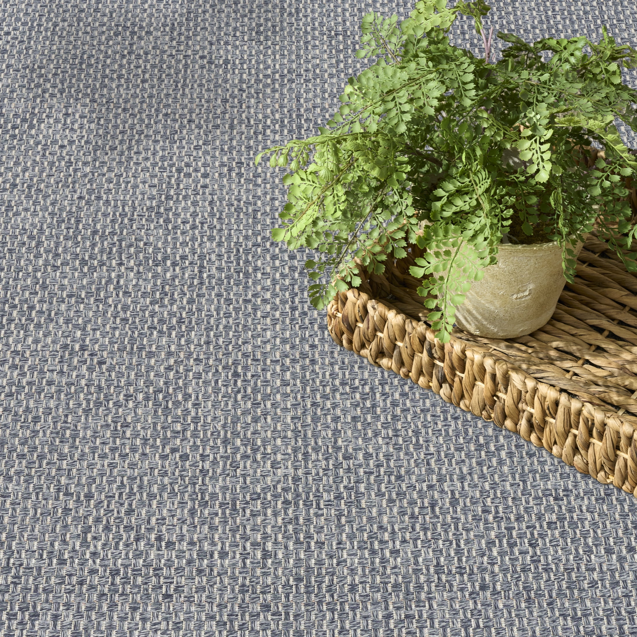 Nourison Tulum 5'3" x 7' Denim Outdoor Rug