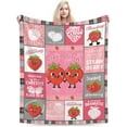 thumbnail image 4 of Strawberry Blanket Strawberry Throw Blanket Fruit Soft Cozy Fleece Fuzzy Stuffed Plush Flannel Gifts for Girls Women Boys Kids Adults 40''''x50'''', 4 of 8