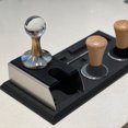 thumbnail image 1 of Tamper Mat Holder Set, Practical Coffee Tamper Pad Holder Kit Fashionable Black Stable  for Home for Office, 1 of 8