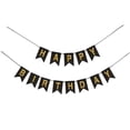 thumbnail image 2 of Black Happy Birthday Banner With Glitter Gold Letters, Happy Birthday Banner For Party Decorations, Swallowtail Flag Happy Birthday Sign, Gold Happy B, 2 of 3