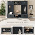 thumbnail image 3 of 78" Hall Tree with 4 Drawers, 4-in-1 Detachable Hallway Coat Rack with Shoe Bench and 7 Hanging Hooks, Multi-Functional Entryway Storage Cabient, for Living Room, Entrance, Antique Blue, 3 of 9