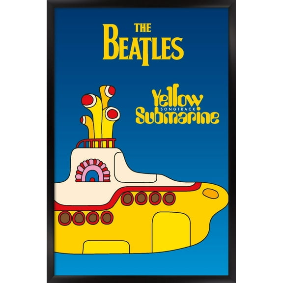 24X36 The Beatles - Yellow Submarine Wall Poster, 24" x 36" Framed