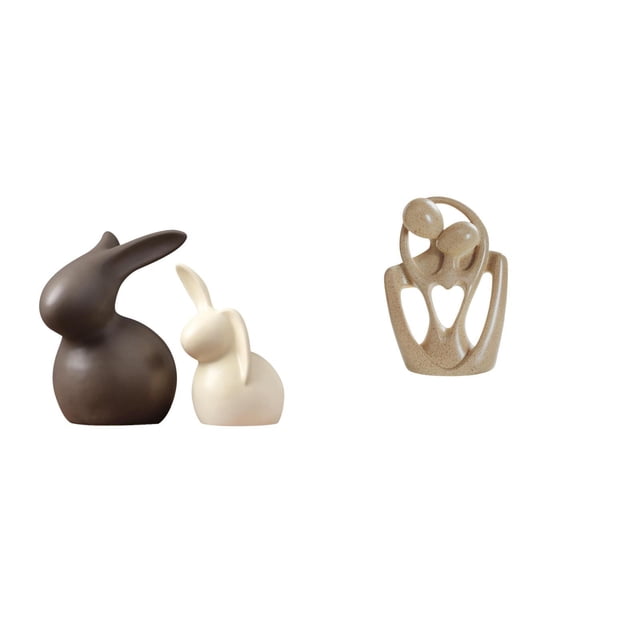 Estatua de cerámica,Juego de estatuas de cerámica para decoración de mesa de oficina en casa,Estatua abstracta,Estatua abstracta para decoración del hogar,escultura de pareja,Decoraciones
