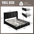 thumbnail image 2 of iPormis Full Size Bed Frame with Charging Station , Upholstered Bed with 4 Storage Drawers, Black, 2 of 7