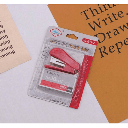 Mini Stapler Set with Staples – Compact & Portable, Red