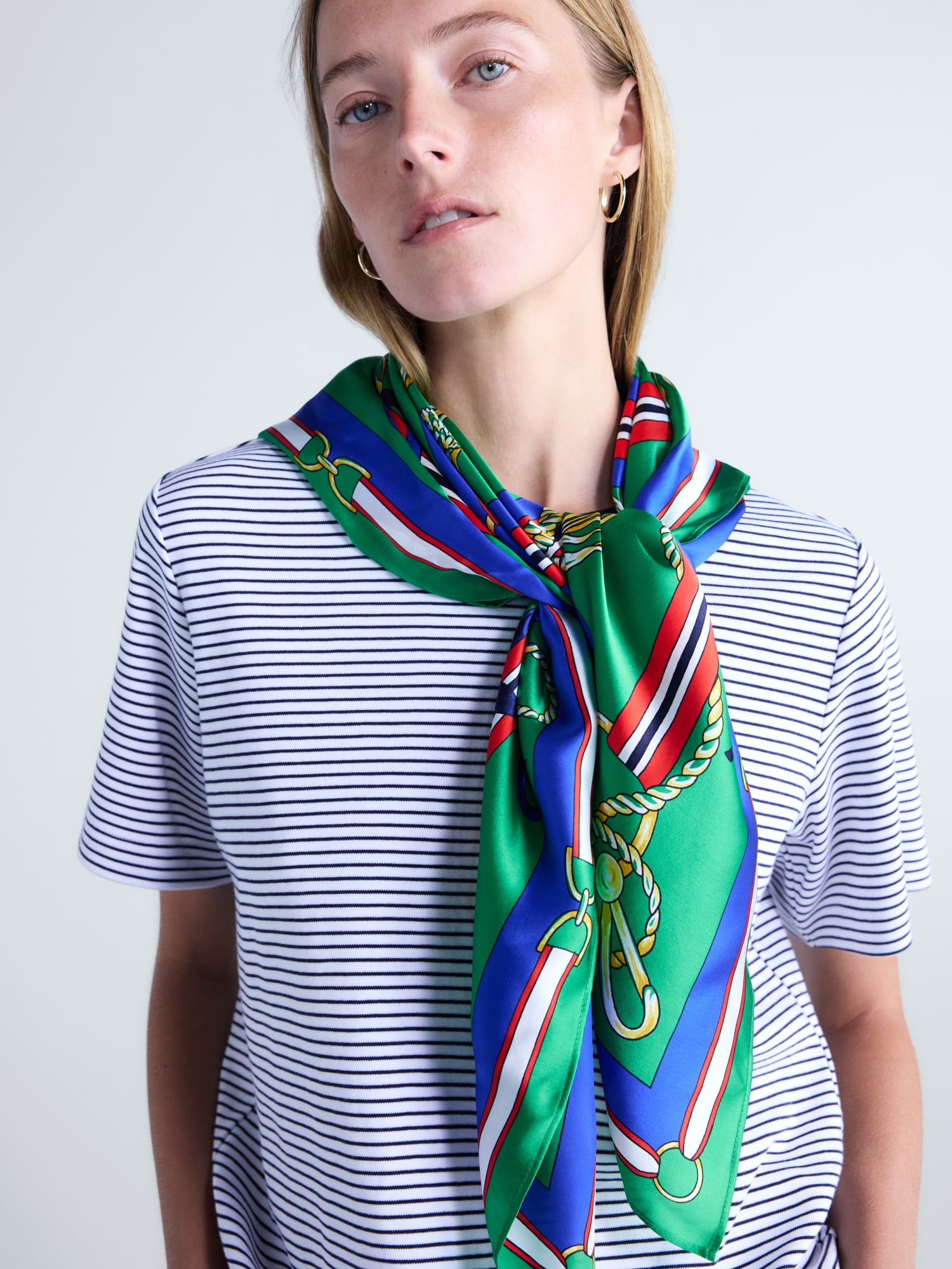 Free Assembly Women's Silk Print Scarf, Deep Pickle