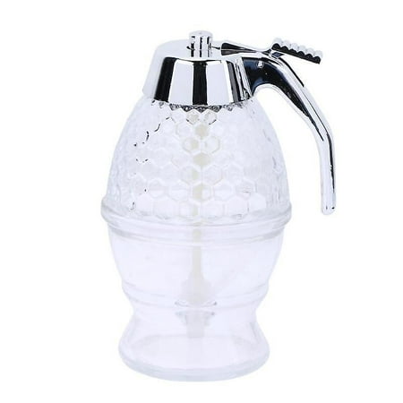 Honey Dispenser Jar Container Cup Juice Syrup Kettle Kitchen Bee Drip Stand Holder Portable