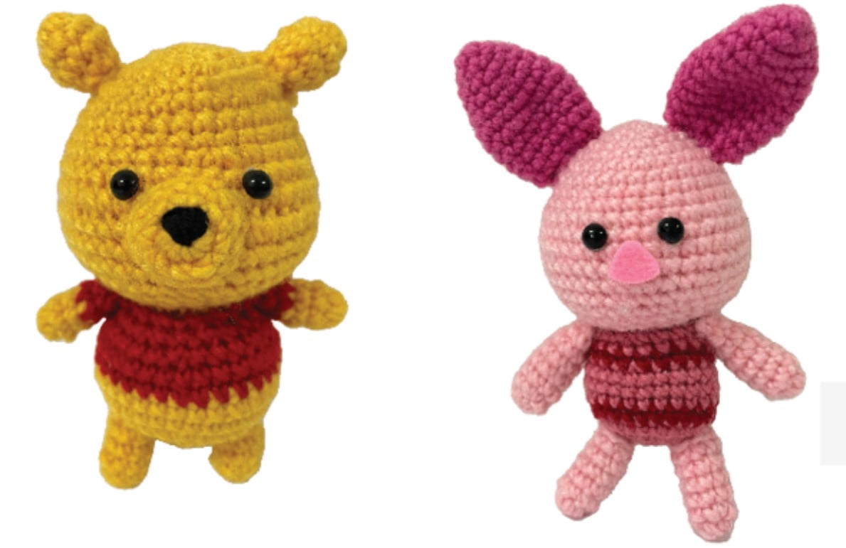 Winnie the Pooh & Piglet Crochet Kit, 15 Pieces
