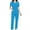Sky Blue, variant on BiZtdJrK Scrubs for Women Set Medical Nursing Uniforms V Neck Short Sleeve Scrub Tops and Pants Two Piece Sets with Pockets Birthday Gift Red S