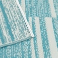 thumbnail image 6 of (2 pack) Mainstays 5' x 7' Teal Geo Stripe Reversible Outdoor Plastic Rug, 6 of 8