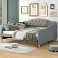 thumbnail image 2 of Churanty Vintage Upholstery Tufted Full Daybed, Gray, 2 of 11
