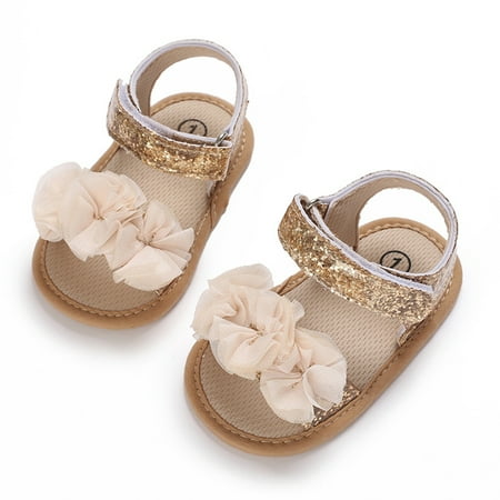 Baby Girls Sandals Soft Sole Summer Cute Flats Shoes Sandals Crib Shoes