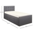 thumbnail image 3 of Emory Upholstered Kids Twin Platform Bed with 2 Storage Drawers, Gray, by Hillsdale Living Essentials, 3 of 12