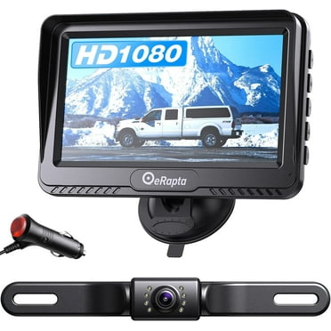 eRapta Backup Camera with Monitor 4.3 inch License Plate Wired Back up Camera for Car or Truck Pickup SUV Rear View Camera Backing Reverse Camera IP69 Waterproof Nice Night Vision ERT01