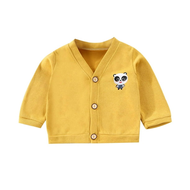 Gibobby Abrigos de invierno para bebes y ninasCardigan de punto para ninos abrigo sueter de Color para nino nina abrigo unico para primavera y otono Amarillo 4 5 Anos Walmart en linea