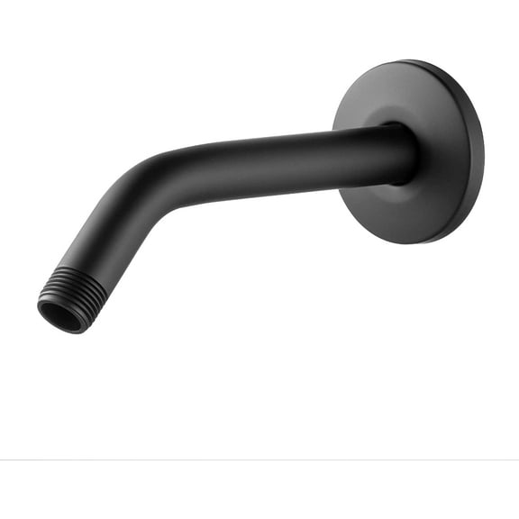NAMZI Shower Arm with Flange 6 Inches Wall Mount Replacement Angle Shower Head Arm Wall-Mounted For Fixed Shower Head & Handheld Showerhead Matte Black