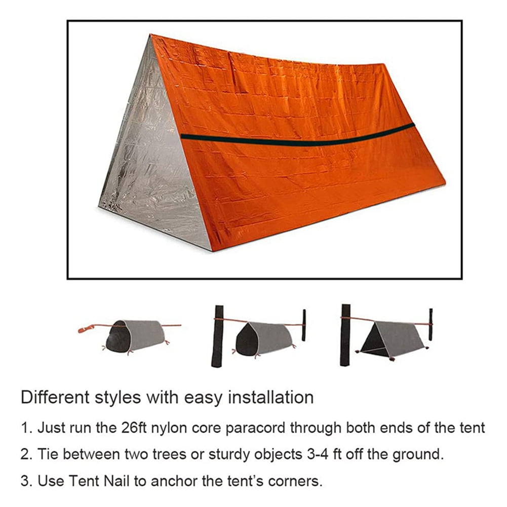 2X 2 Person Survival Emergency Tent with Emergency Sleeping Bag- Waterproof Rescue Survival Tent ,Emergency Shelter