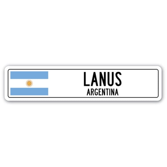 LANUS ARGENTINA Street Sign Argentinian flag city country road wall gift
