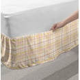 thumbnail image 2 of Abstract Bed Skirt, Continuous Print of Overlapping Streaks Basic Design, Elastic Bedskirt Dust Ruffle Wrap Around for Bedding Decor, 4 Sizes, Yellow Peach, by Ambesonne, 2 of 2
