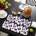 thumbnail image 3 of Butterfly Purple Blue Dot Pattern Summer Placemats Table Placemats Set Of 6-Linen Kitchen Washable Placemats Table Mats 11.8"x17.7" Non-Slip Heat Resistant, 3 of 5