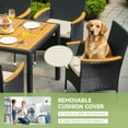 thumbnail image 4 of Lacoo 9 Pieces Patio Furniture Set with Acacia Wood Tabletop and Rattan Chairs, Outdoor Dining Table Set with Comfortable Beige Cushions, Black Wicker, 4 of 7