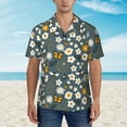 thumbnail image 4 of Haiem Flowers and Bee Printed Hawaiian Shirt for Men - Men’s Casual Beach Summer Shirts - Stretch Fabric with Modern Fit-Large, 4 of 9