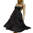 thumbnail image 1 of PENGXIANG Femmes Été Longues Robes Spaghetti Sangle Dos Nu Étagé Robe Maxi, 1 of 5