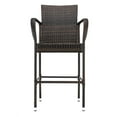 thumbnail image 5 of GoDecor 2-Piece Outdoor Patio Brown Wicker Bar Stools Capacity 330LBS, 5 of 10