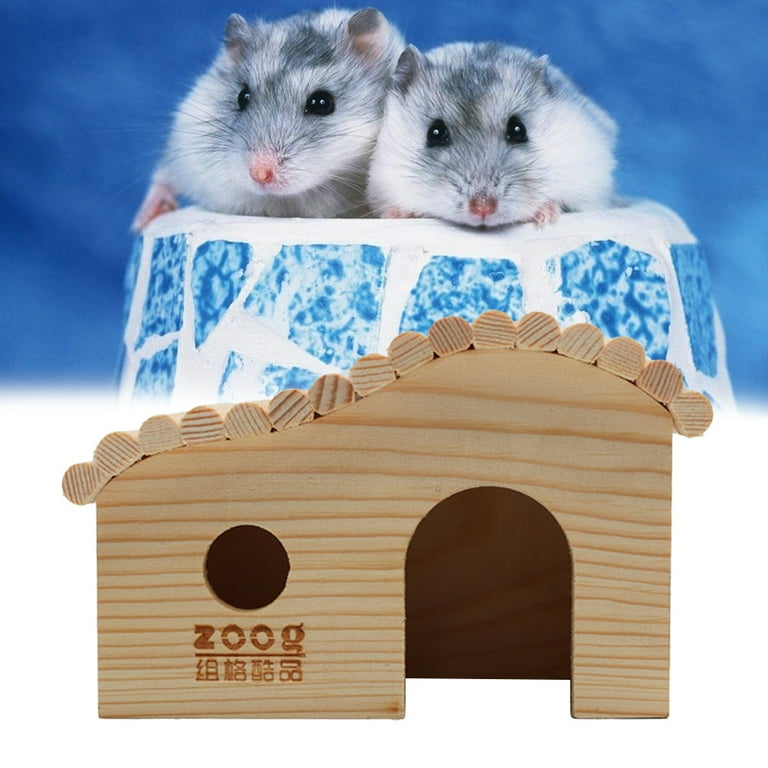 Dwarf Hamster House DIY Wood Hut Hideout Cage for Small Animals