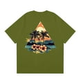 thumbnail image 3 of NAMTYQX Graphic Tees Men Cool Lightweight Plus Size Round Neck Casual Short Sleeve Baggy Breathable Patterned Slacking Funny Shirts for Men Army Green Size 2XL, 3 of 5