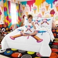thumbnail image 5 of Erosebridal Pink Swirl Baseball & Bat Print Twin Bedding Sets, Cute Sports Bedding Comforter Set for Kids Boys and Girls, Polka Dots Reversible 7pcs, 5 of 6