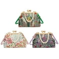 thumbnail image 5 of Vintage Embroidered Flower Handbag with Pearls Chain Traditional Styles Shoulder Bag Casual Crossbody Purse for Women, 5 of 9