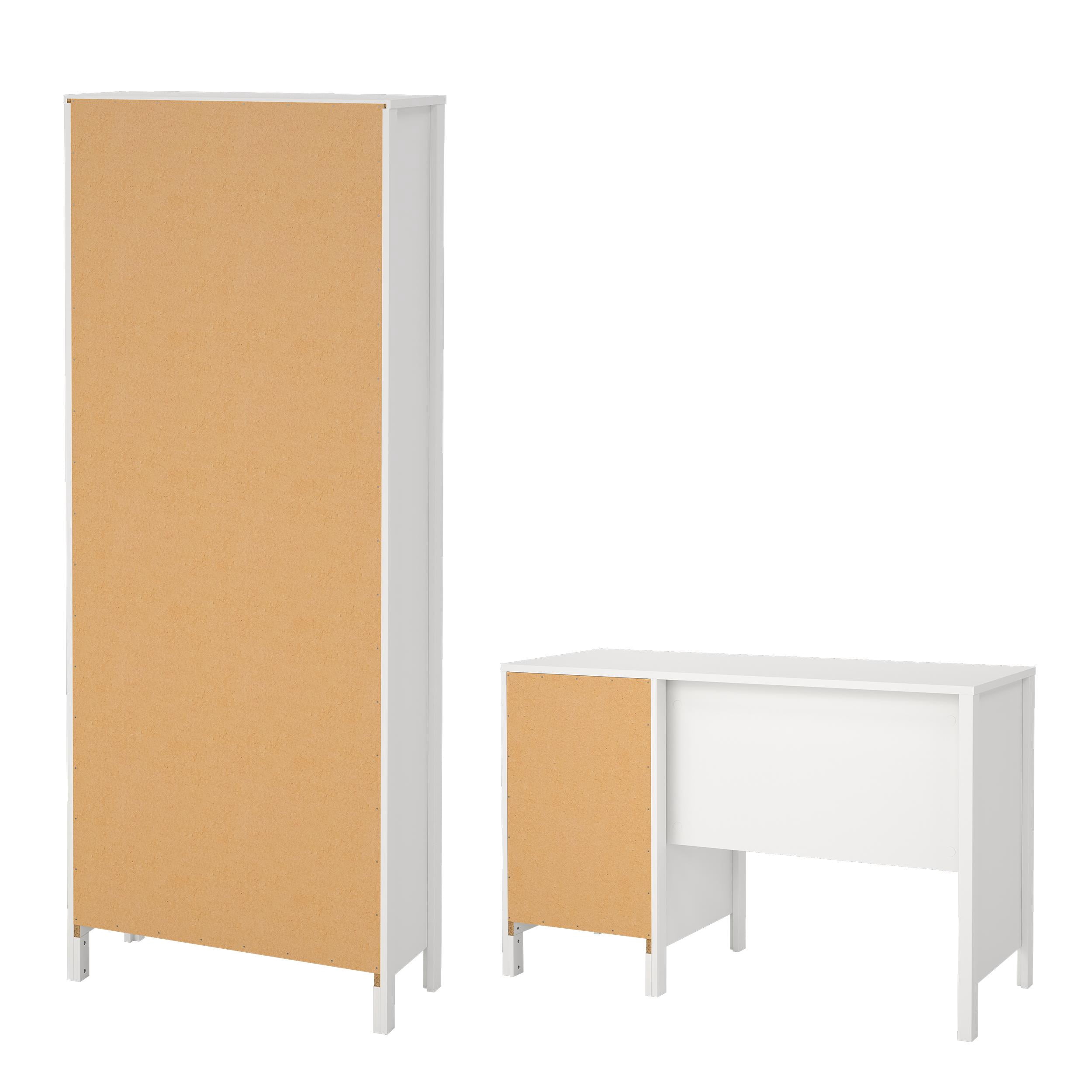 Tvilum Madrid 2-Piece Home Office Set with Desk and Bookcase, White