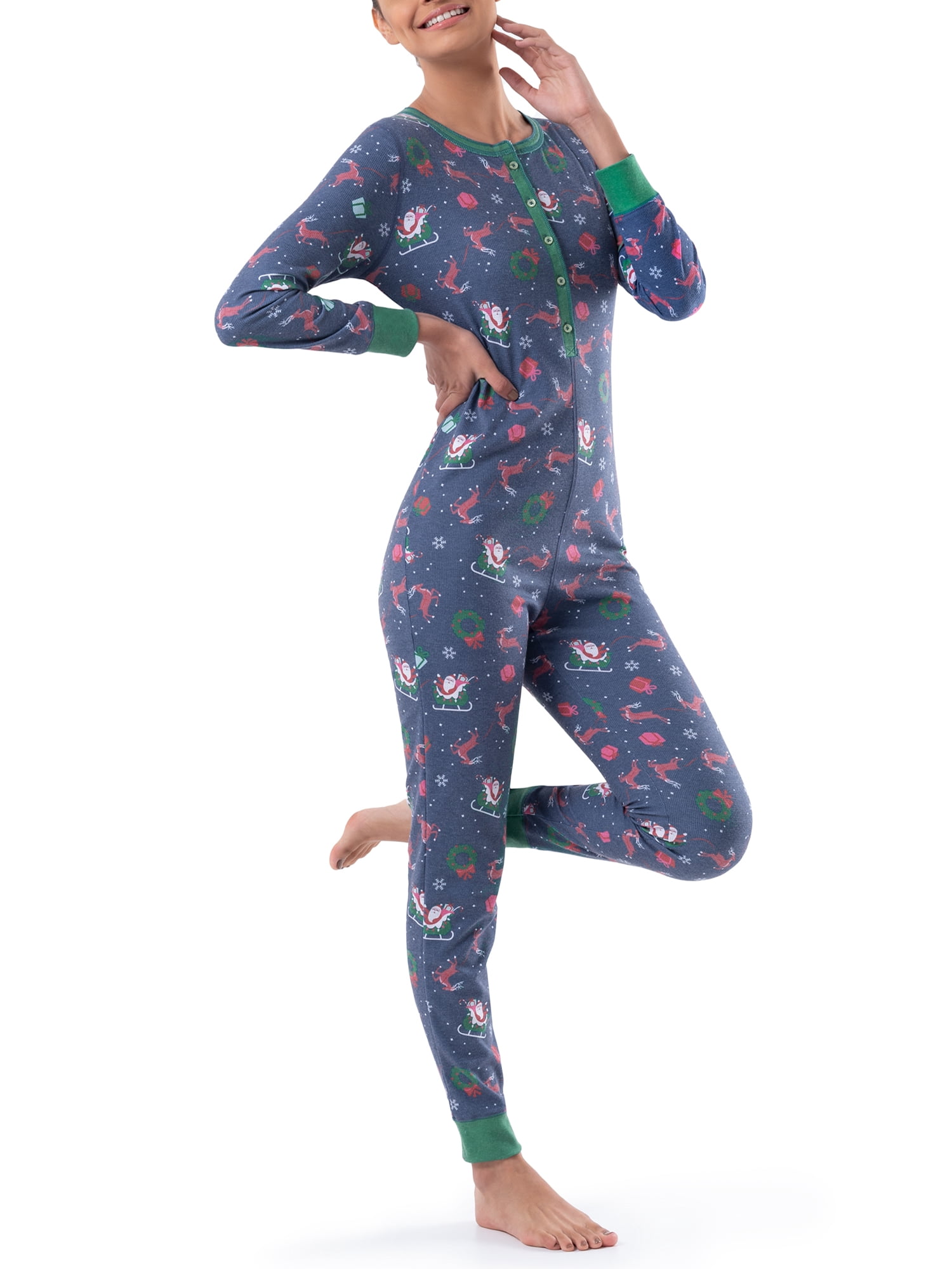 Fruit of the Loom Women's and Women's Plus Long Underwear Waffle Thermal Union Suit