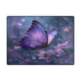 thumbnail image 3 of WOBOGO Sakura Purple Butterfly Carpet Non-Slip Rugs Soft Doormat 80×58in Living Dining Room Bedroom Decorative, 3 of 7