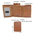 thumbnail image 2 of Mens Vintage Genuine Leather Wallet RFID Trifold Wallet for Men Brown by JTC, 2 of 13
